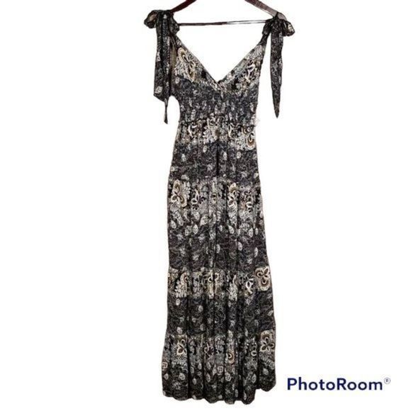 Let's Smock About It Black Floral Print Tiered Maxi Slip Dress - Picture 12 of 16